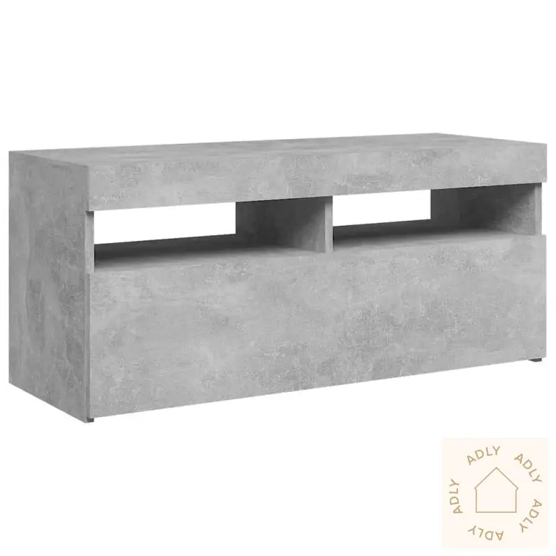 Tv-Benk Med Led-Lys Betonggrå 90X35X40 Cm