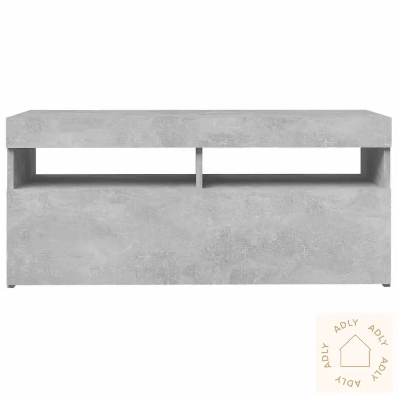 Tv-Benk Med Led-Lys Betonggrå 90X35X40 Cm
