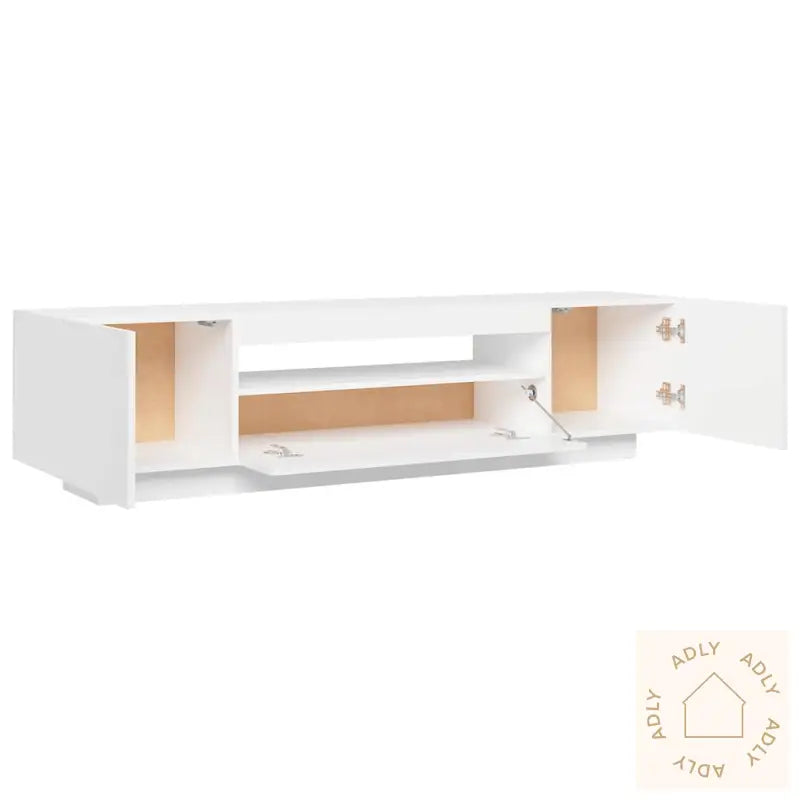 Tv-Benk Med Led-Lys Hvit 160X35X40 Cm