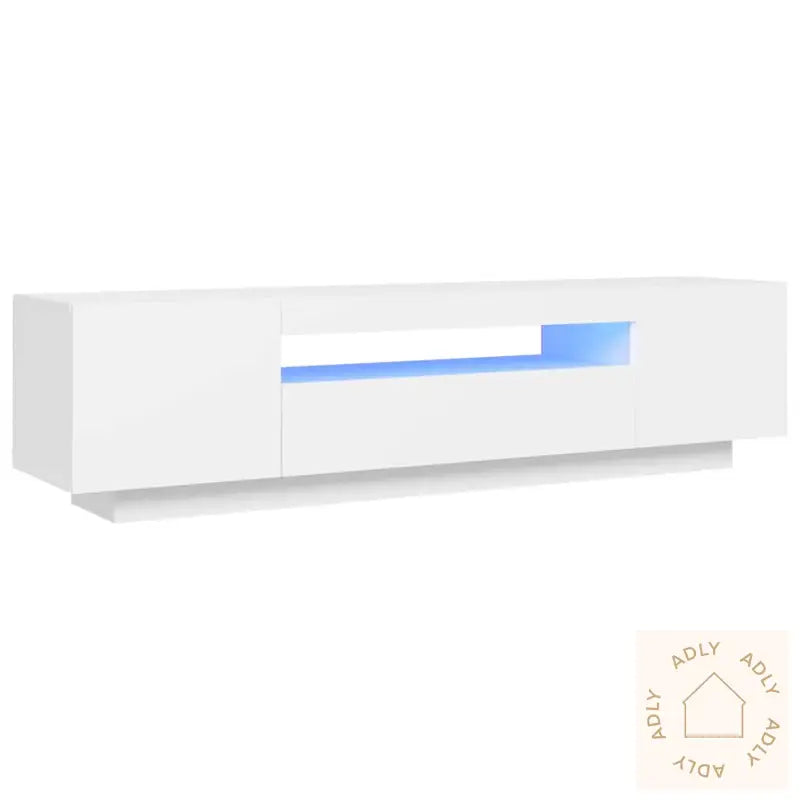 Tv-Benk Med Led-Lys Hvit 160X35X40 Cm