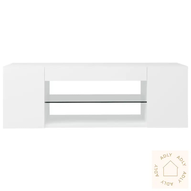 Tv-Benk Med Led-Lys Hvit 90X39X30 Cm