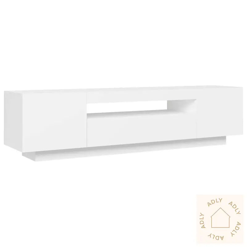 Tv-Benk Med Led-Lys Hvit 160X35X40 Cm