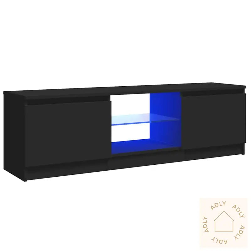 Tv-Benk Med Led-Lys Svart 120X30X36 Cm