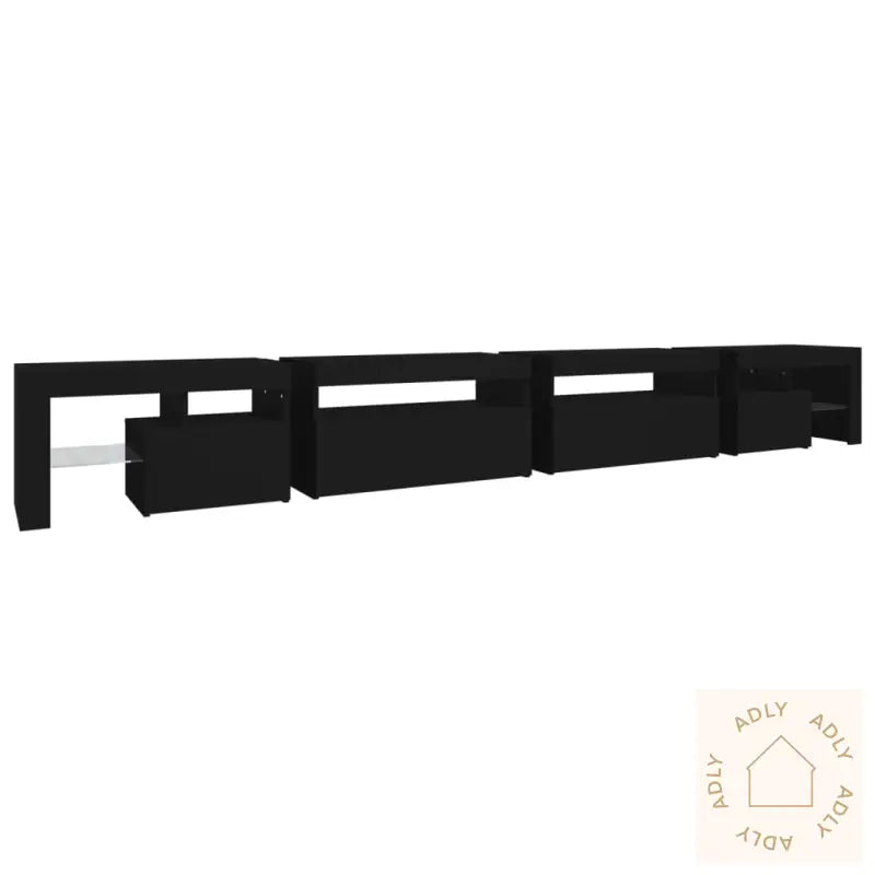 Tv-Benk Med Led-Lys Svart 290X36,5X40 Cm
