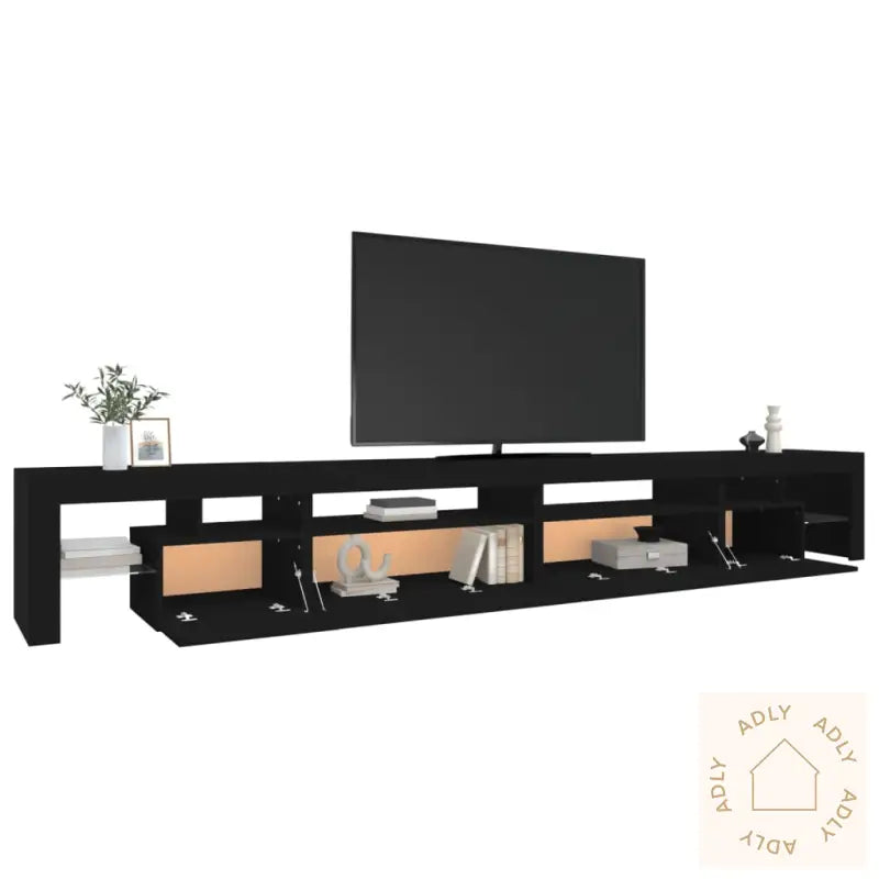 Tv-Benk Med Led-Lys Svart 290X36,5X40 Cm