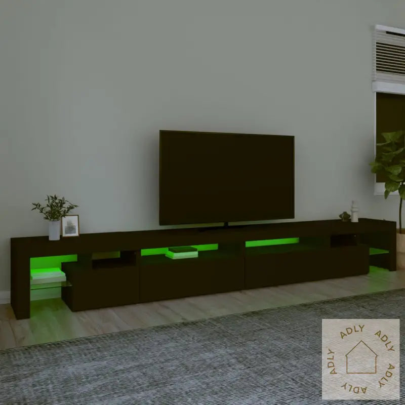 Tv-Benk Med Led-Lys Svart 290X36,5X40 Cm