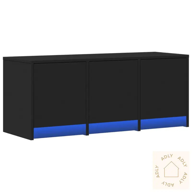 Tv-Benk Med Led Svart 97X34X40 Cm Konstruert Tre