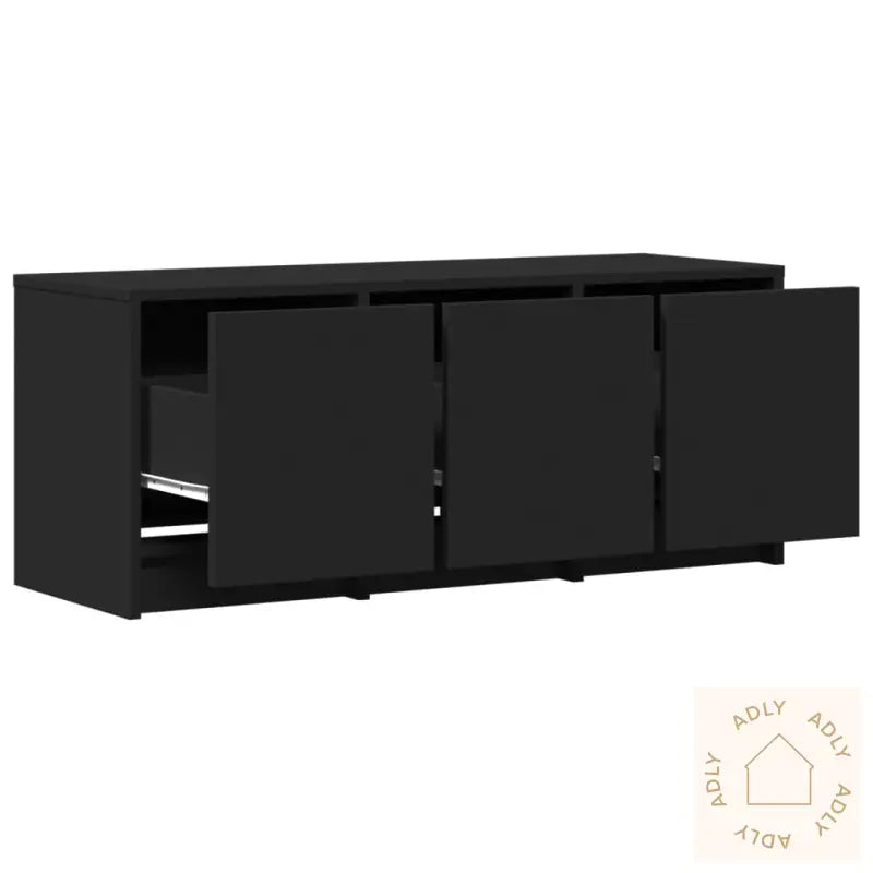 Tv-Benk Med Led Svart 97X34X40 Cm Konstruert Tre