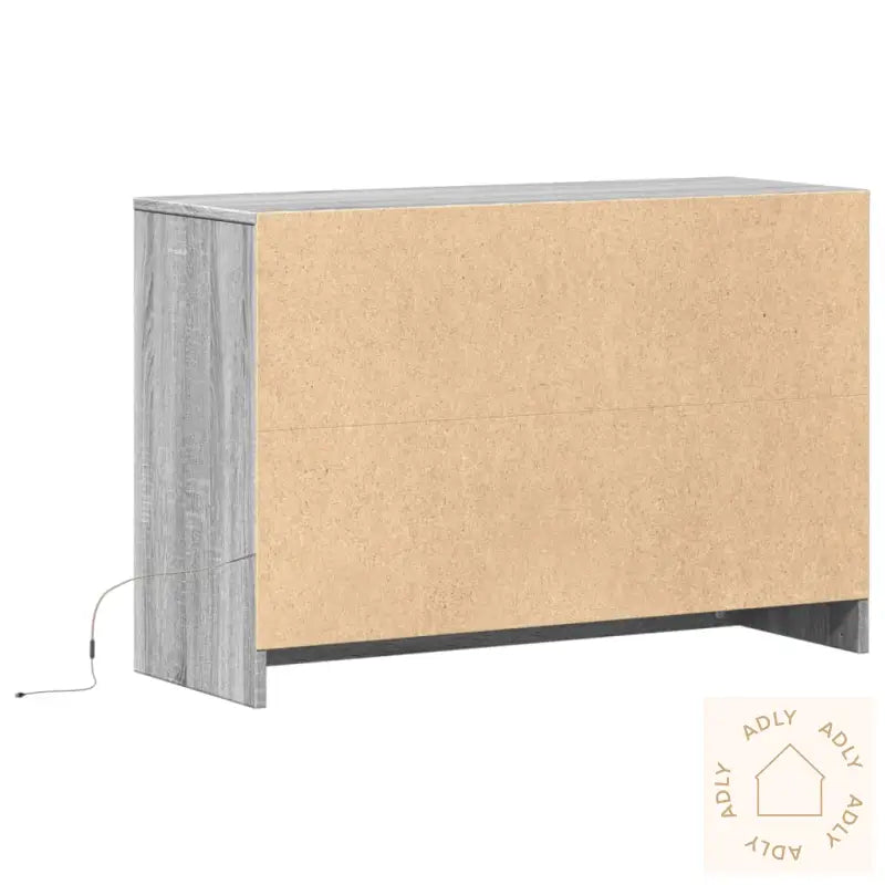 Tv-Benk Med Led Grå Sonoma 91X34X61 Cm Konstruert Tre