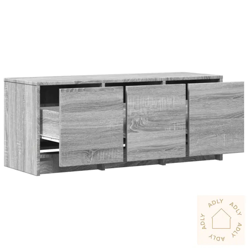 Tv-Benk Med Led Grå Sonoma 97X34X40 Cm Konstruert Tre