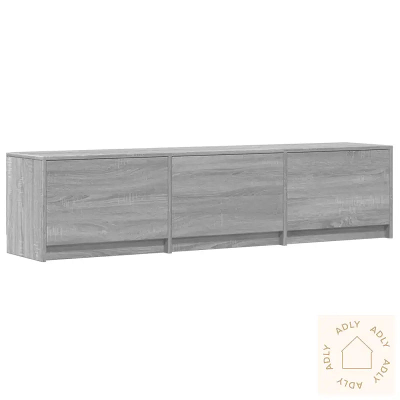 Tv-Benk Med Led Grå Sonoma 165X34X40 Cm Konstruert Tre