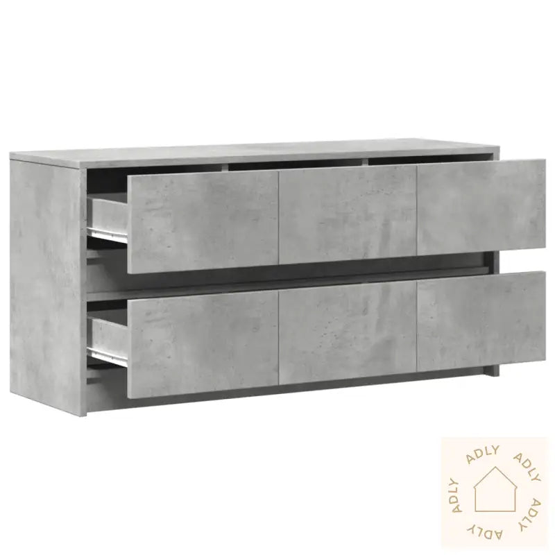 Tv-Benk Med Led Betonggrå 100X34X50 Cm Konstruert Tre