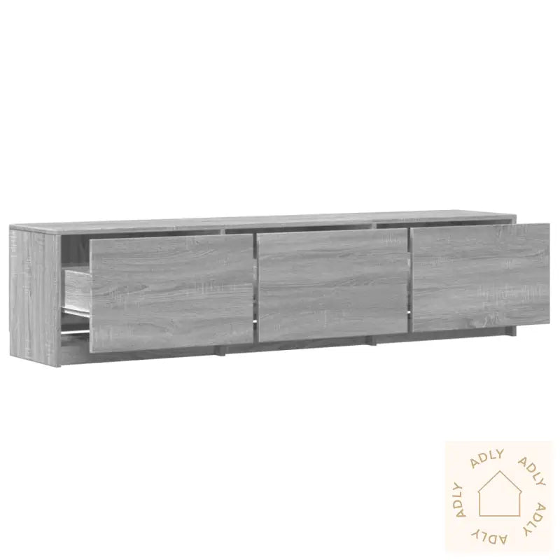 Tv-Benk Med Led Grå Sonoma 165X34X40 Cm Konstruert Tre