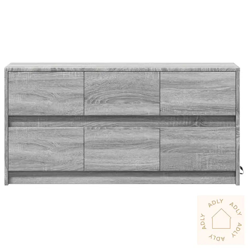 Tv-Benk Med Led Grå Sonoma 100X34X50 Cm Konstruert Tre