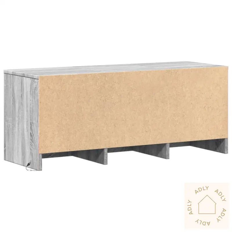 Tv-Benk Med Led Grå Sonoma 97X34X40 Cm Konstruert Tre