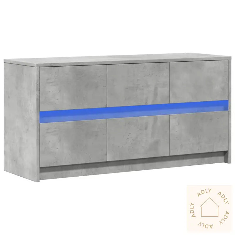 Tv-Benk Med Led Betonggrå 100X34X50 Cm Konstruert Tre