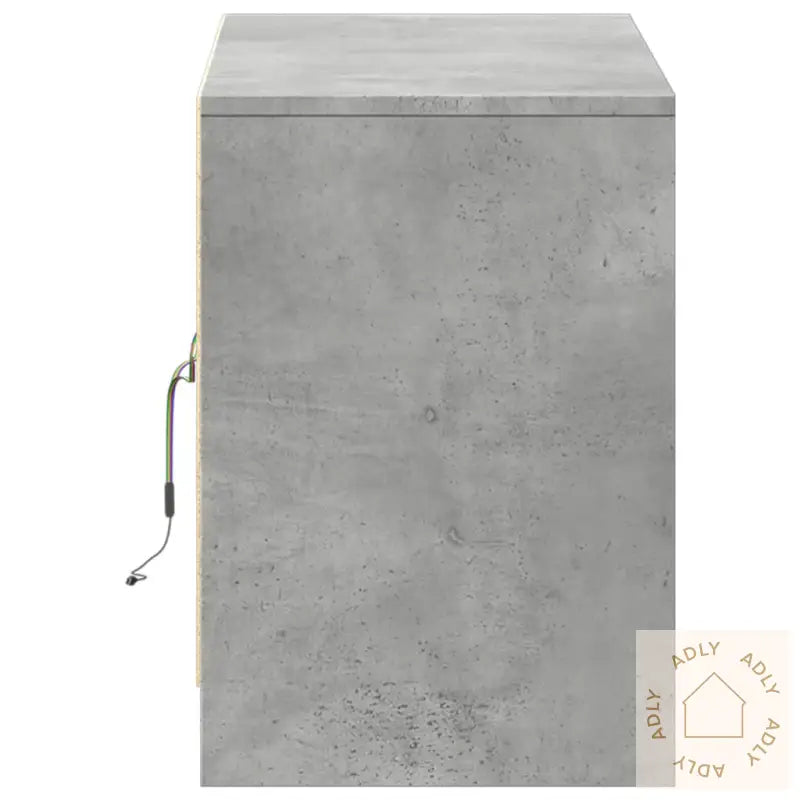 Tv-Benk Med Led Betonggrå 100X34X50 Cm Konstruert Tre