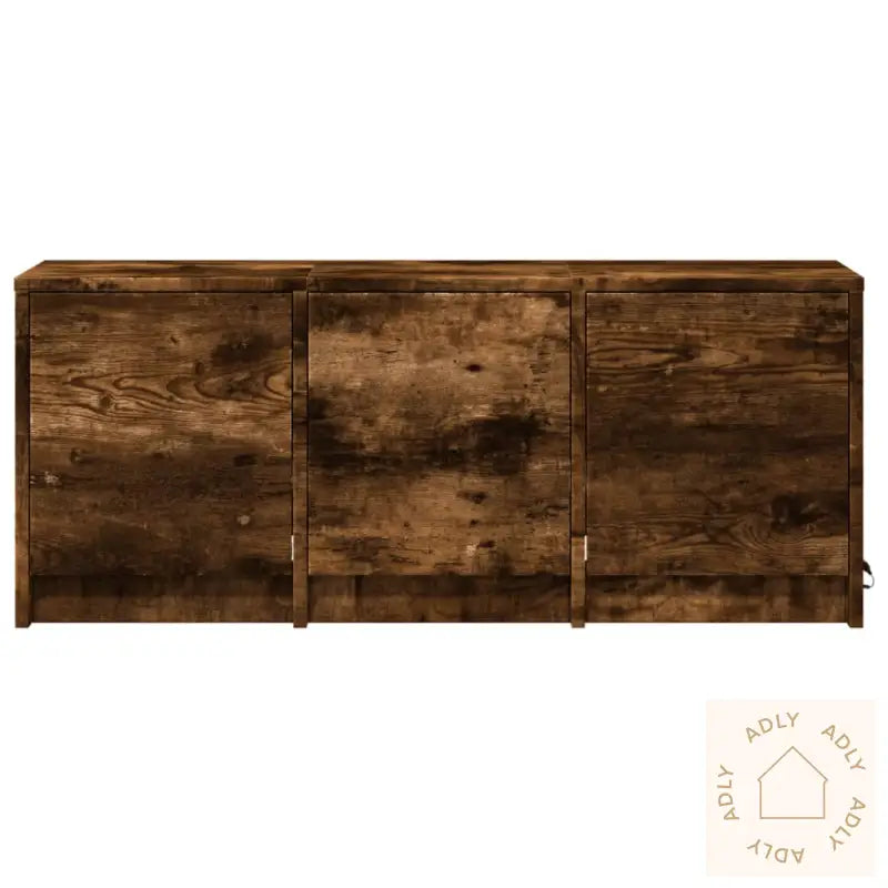 Tv-Benk Med Led Røkt Eik 97X34X40 Cm Konstruert Tre