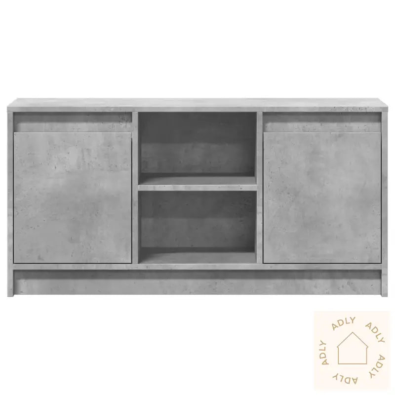 Tv-Benk Med Led Betonggrå 100X34X50 Cm Konstruert Tre