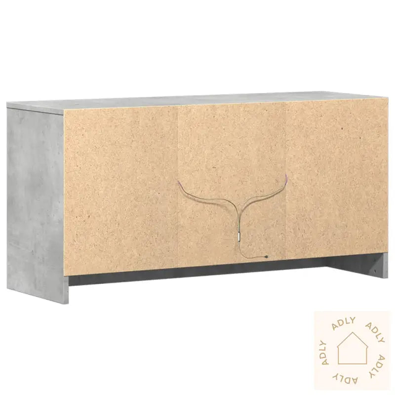 Tv-Benk Med Led Betonggrå 100X34X50 Cm Konstruert Tre