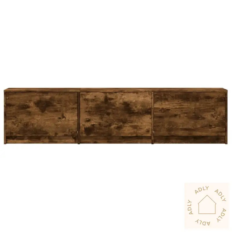 Tv-Benk Med Led Røkt Eik 165X34X40 Cm Konstruert Tre