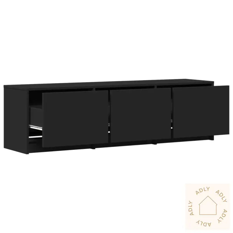 Tv-Benk Med Led Svart 140X34X40 Cm Konstruert Tre