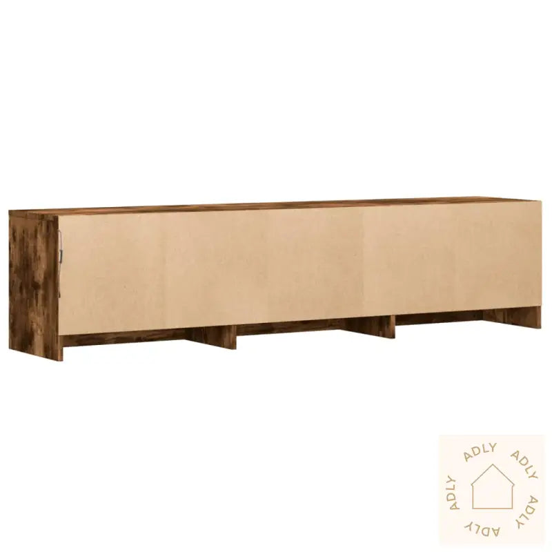 Tv-Benk Med Led Røkt Eik 165X34X40 Cm Konstruert Tre