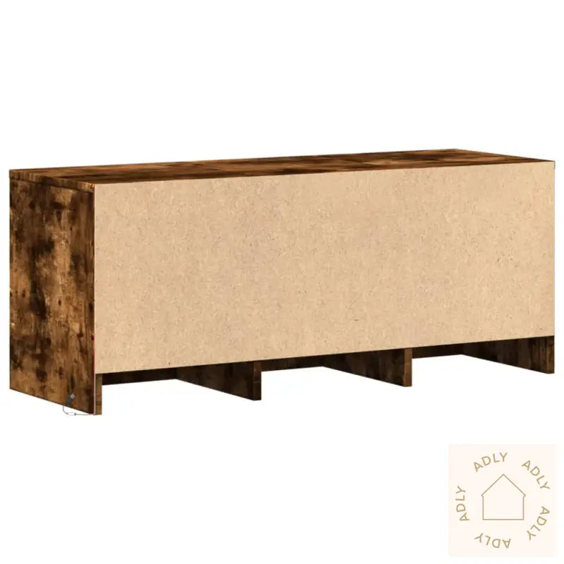 Tv-Benk Med Led Røkt Eik 97X34X40 Cm Konstruert Tre