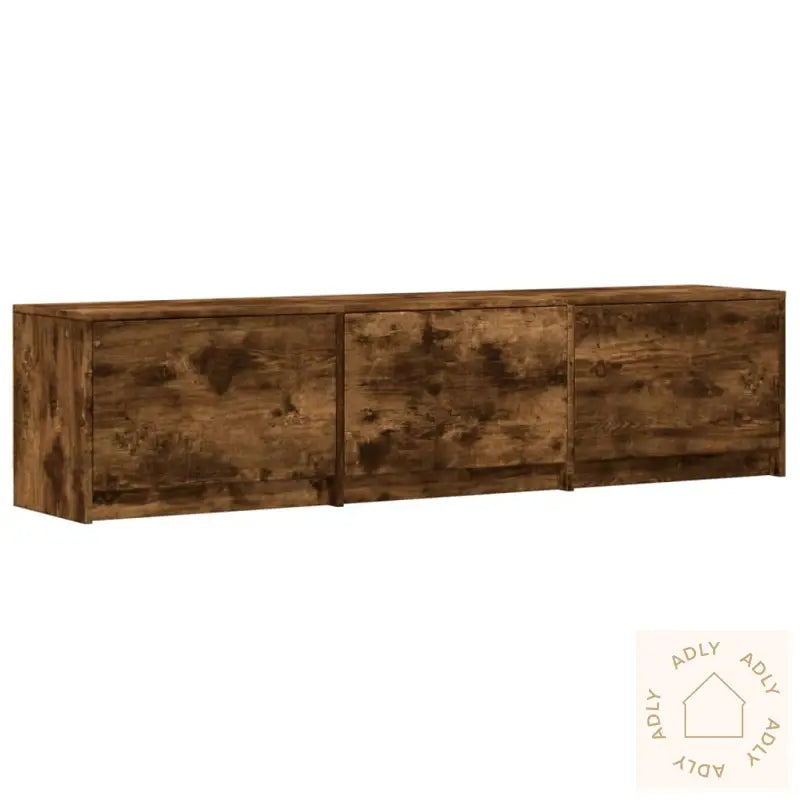 Tv-Benk Med Led Røkt Eik 165X34X40 Cm Konstruert Tre