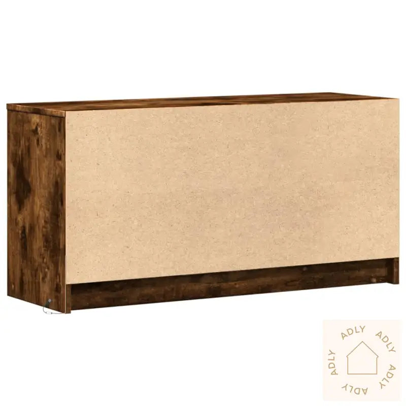 Tv-Benk Med Led Røkt Eik 100X34X50 Cm Konstruert Tre