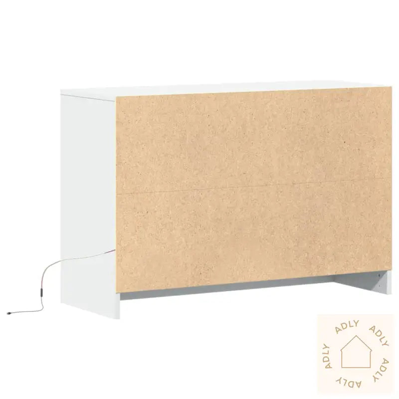 Tv-Benk Med Led Hvit 91X34X61 Cm Konstruert Tre