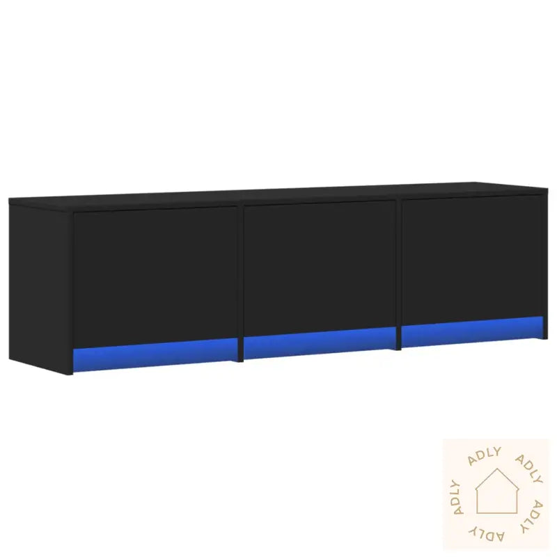 Tv-Benk Med Led Svart 140X34X40 Cm Konstruert Tre