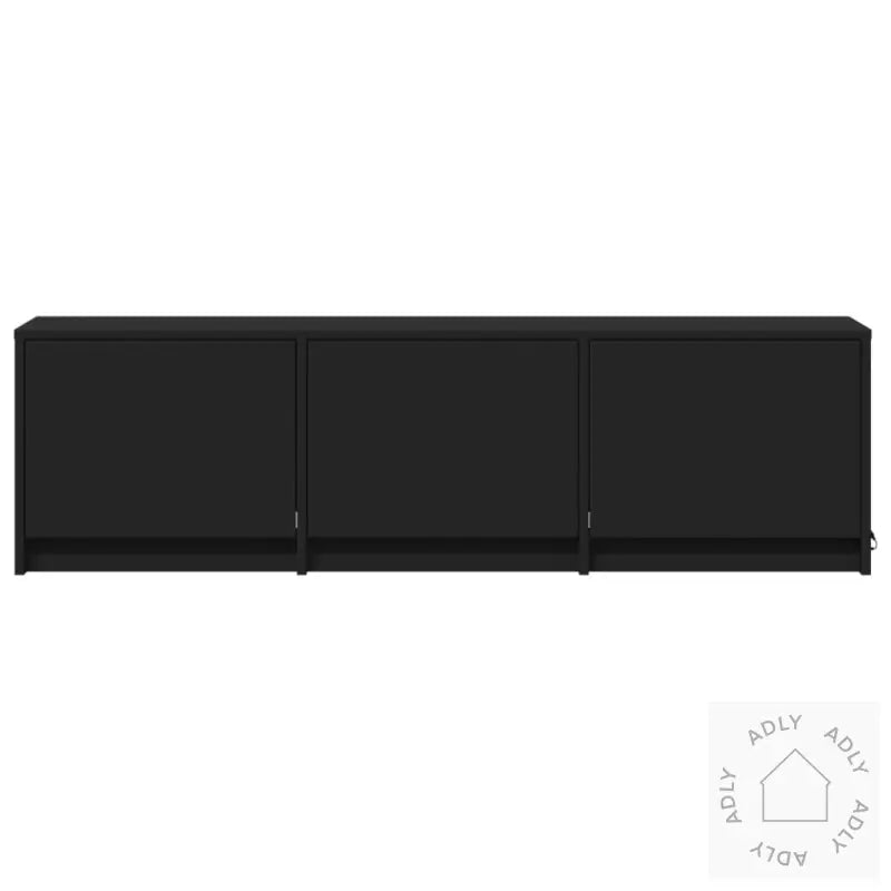 Tv-Benk Med Led Svart 140X34X40 Cm Konstruert Tre