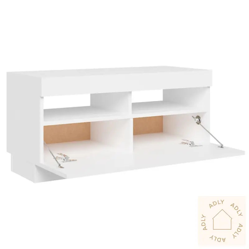 Tv-Benk Med Led-Lys Hvit 80X35X40 Cm