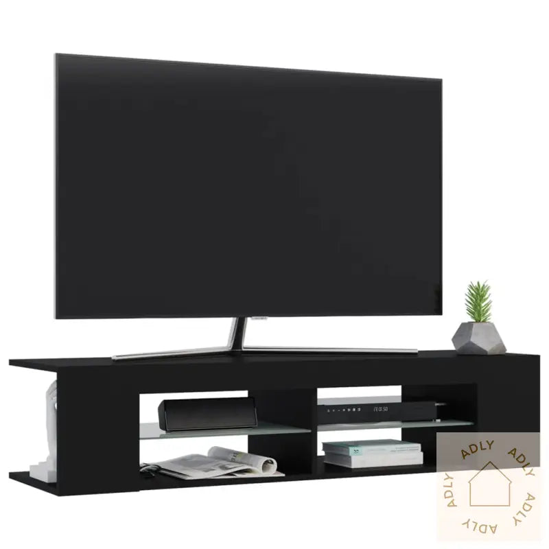 Tv-Benk Med Led-Lys Svart 135X39X30 Cm