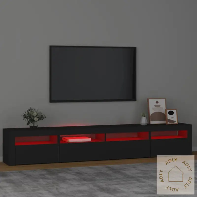 Tv-Benk Med Led-Lys Svart 240X35X40 Cm