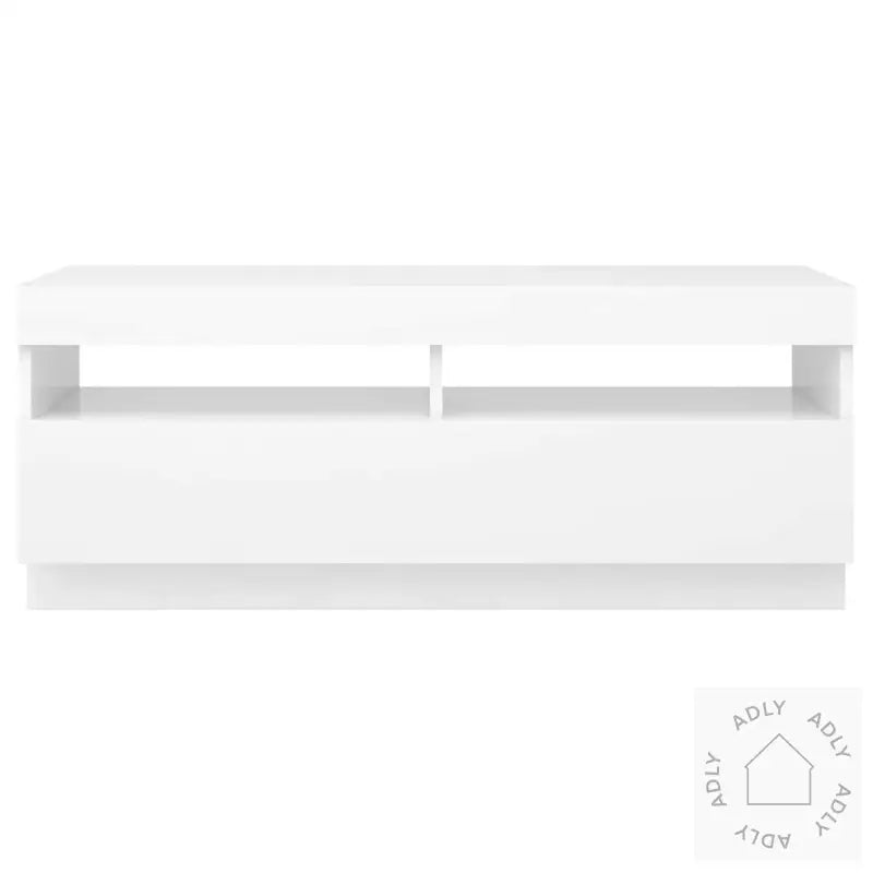 Tv-Benk Med Led-Lys Hvit 100X35X40 Cm