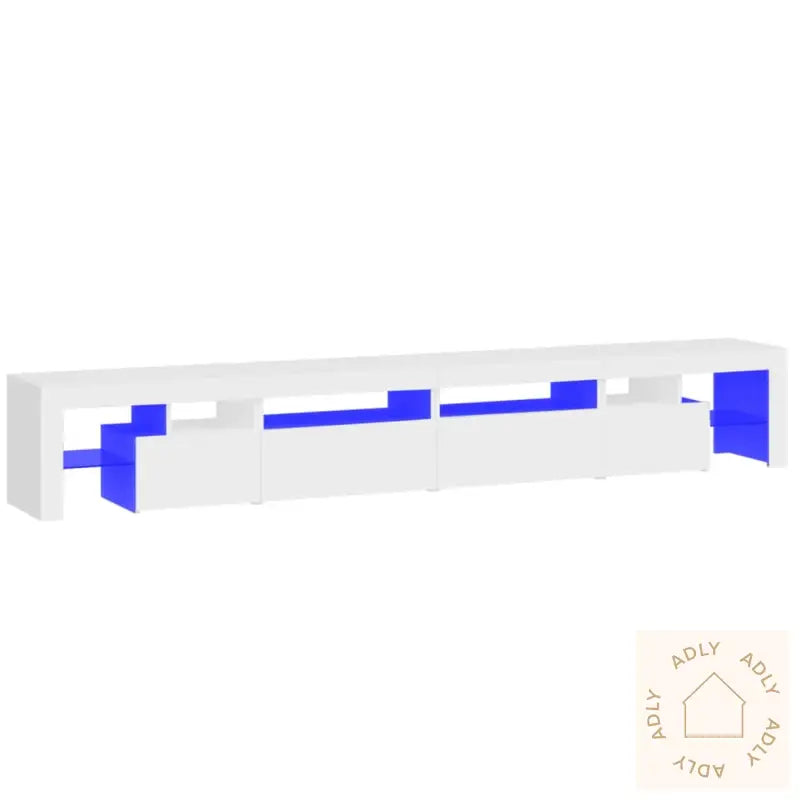 Tv-Benk Med Led-Lys Hvit 260X36,5X40 Cm