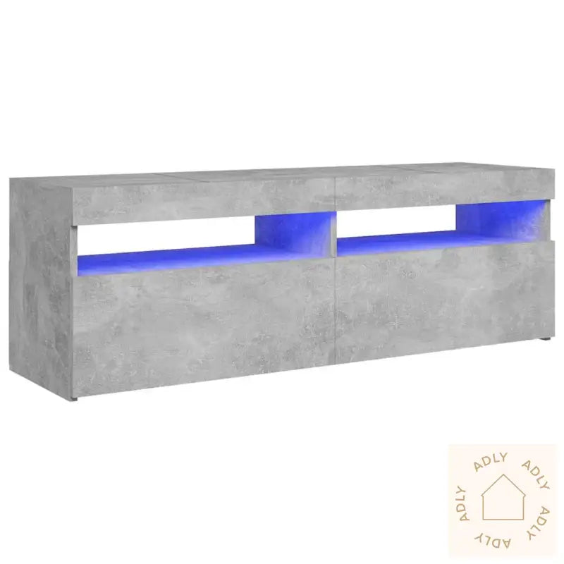 Tv-Benk Med Led-Lys Betonggrå 120X35X40 Cm