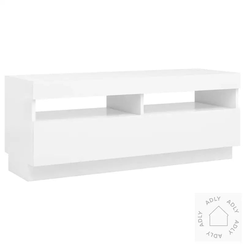 Tv-Benk Med Led-Lys Hvit 100X35X40 Cm