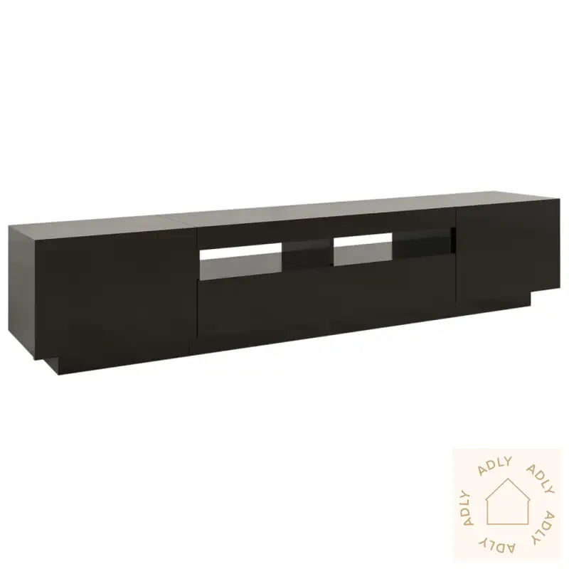 Tv-Benk Med Led-Lys Svart 200X35X40 Cm