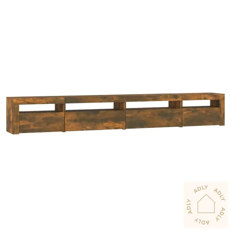 Tv-Benk Med Led-Lys Røkt Eik 270X35X40 Cm