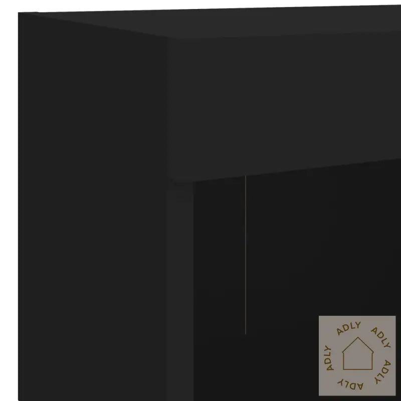 Veggmontert Nattbord Med Led-Lys Svart