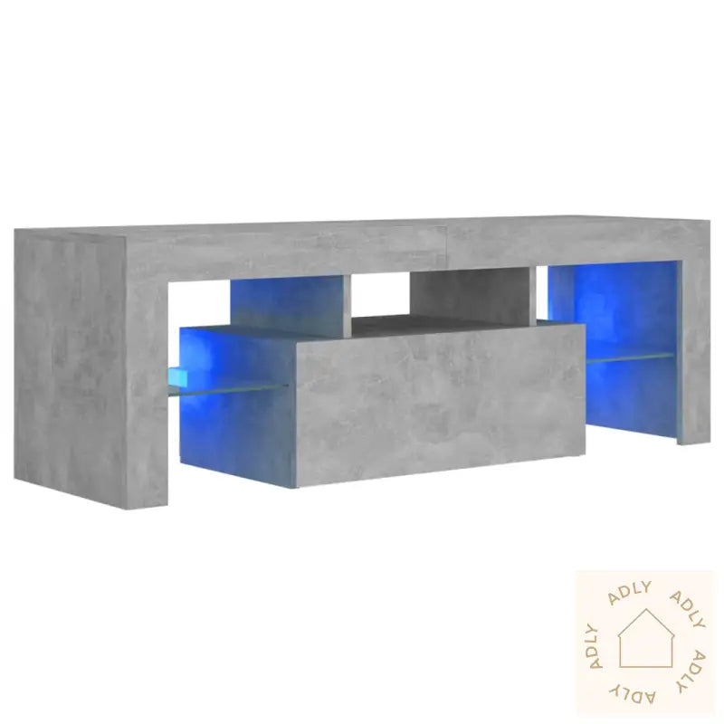 Tv-Benk Med Led-Lys Betonggrå 120X35X40 Cm