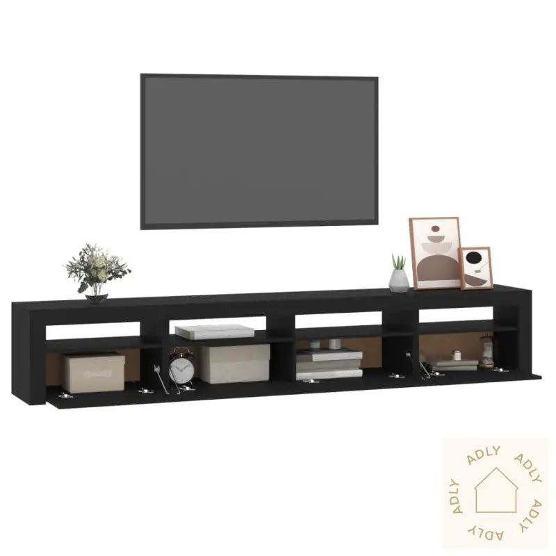 Tv-Benk Med Led-Lys Svart 240X35X40 Cm