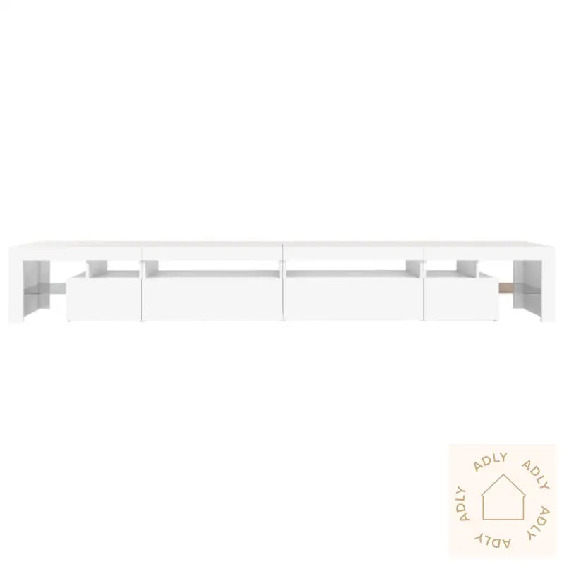 Tv-Benk Med Led-Lys Hvit 290X36,5X40 Cm