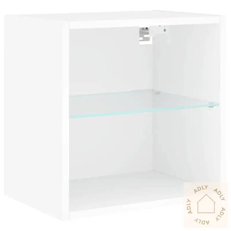 Veggmontert Nattbord Med Led-Lys 2 Stk Hvit