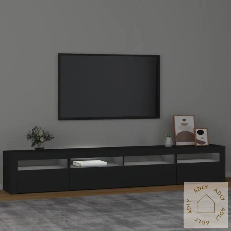Tv-Benk Med Led-Lys Svart 240X35X40 Cm