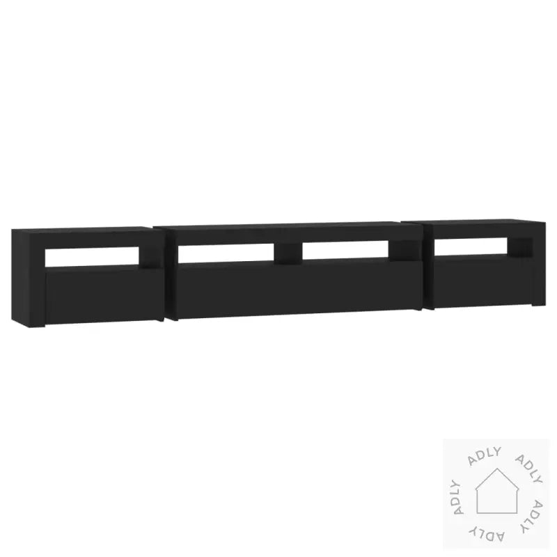 Tv-Benk Med Led-Lys Svart 240X35X40 Cm