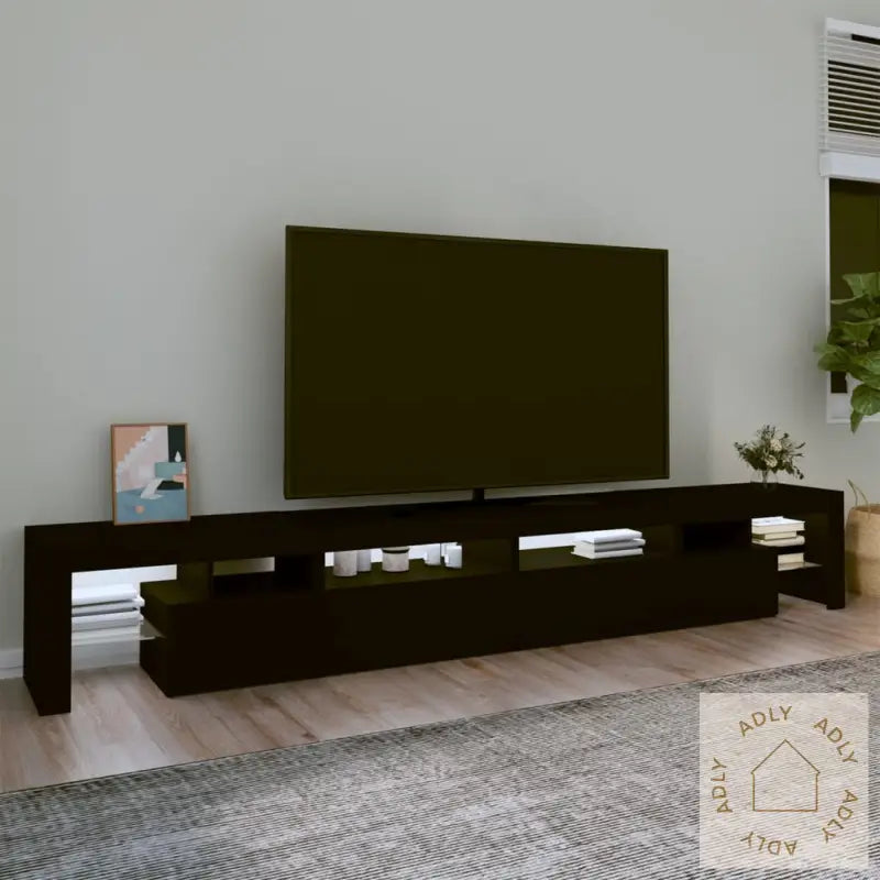 Tv-Benk Med Led-Lys Svart 260X36,5X40 Cm